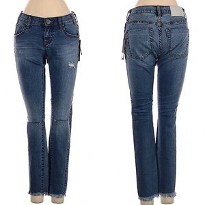 NWT ONE TEASPOON rare Freebirds II distressed frayed stretch fitted jeans 24 new